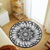 Abstraktní Boho Květinová Mandala Kulatý Koberec Exotický Květinový Kruh Koberec do Obývacího Pokojí Měkká Protiskluzová Podložka do Dětského Pokojí Vstupní Podlahová Rohož