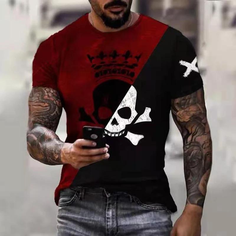 Men's T-shirt Casual Short Sleeved Hip-hop Smiling Face Printed T-shirt