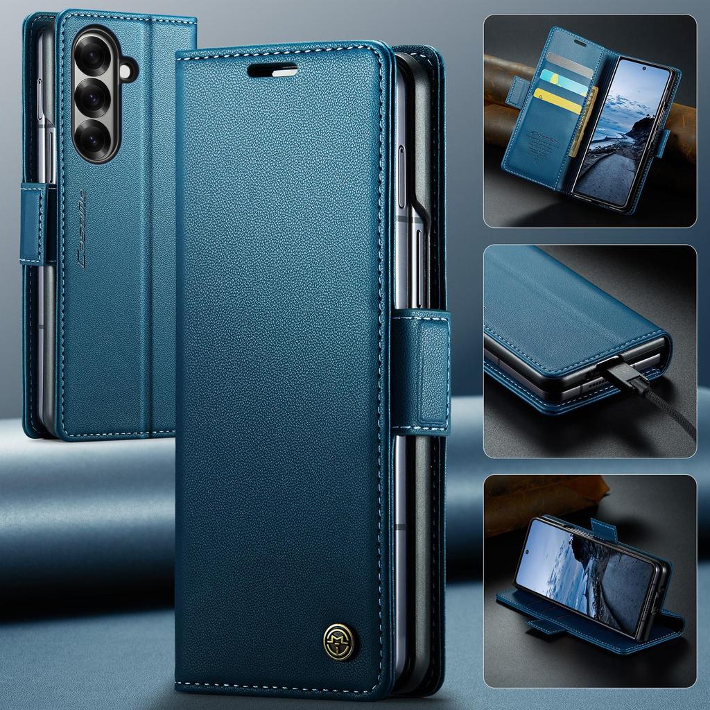 CaseMe For Samsung Galaxy Z Fold 7 Magnetic Flip Leather Wallet Case Skins Cover