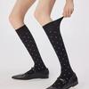 Korean White Polka Dot Knee High Socks JK High Tube Pile Sock Gray Small Round Dot High Tube Socks with Small Leather Shoes
