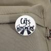 Cats Cosplay Band UV Printing Pins Vintage Rock & Roll Singer Brooches Lapel Badges Cartoon Animal Jewelry Gift for Kids Friends