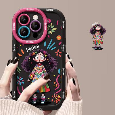 Silicone Cartoon Girl Phone Case For iPhone 11 Funda iPhone 13 14 15 12 16 Pro Max XR X Xs 7 8 Plus 6 SE 15pro 13pro 16pro Cover