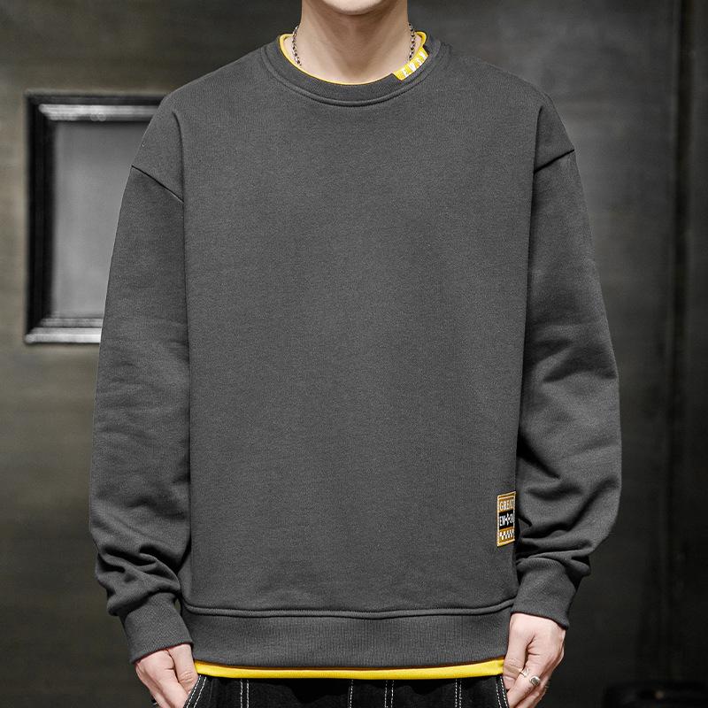 Spring And Autumn Tide Brand Crew Neck Sweater Men'S New Long-Sleeved Student Top Bottoming Shirt Pullover Casual Loose Sweater Men