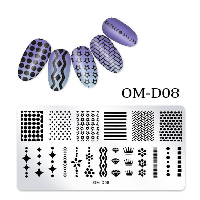 Nail Art Transfer Steel Plate, Rectangular Printing Oil Transfer Printing Steel Plate Blue Film Painted Board Omd Series