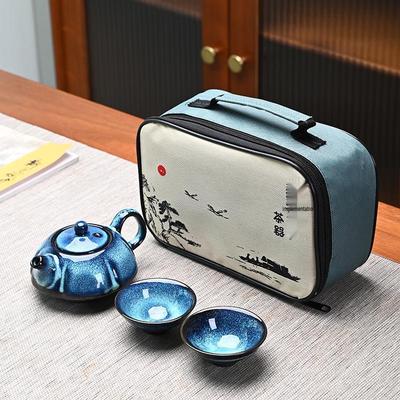Starry Sky Glaze Portable Ceramic Travel Tea Set