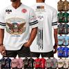 Men's Casual V Neck Short Sleeve Athletic Shirt USA 250th Anniversary Graphic Print Sports Tee Lightweight Comfortable Fit