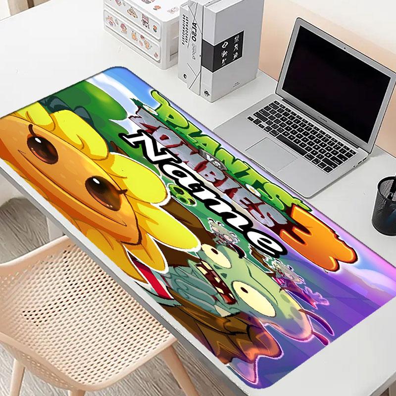 Custom Name Personalized Plants Vs. Zombies Pattern Mousepad, Laptop PC Desk Mat, Decorative Desk Mat for Home Keyboard Pad Gift