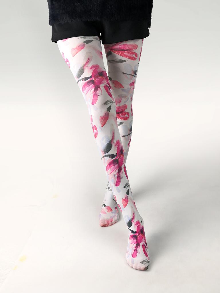 Medias Finas Estampadas Primavera y Otoño Versátiles Mariposa Salvaje Abstracto Vintage Medias de Seda Medias de Mujer Antienganche