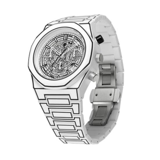 Authorized Distributor [D1 MILANO] D1 Milano Men's Watch [POLYCARBON] Polychrono White Sketch 40.5mm PHBJ13