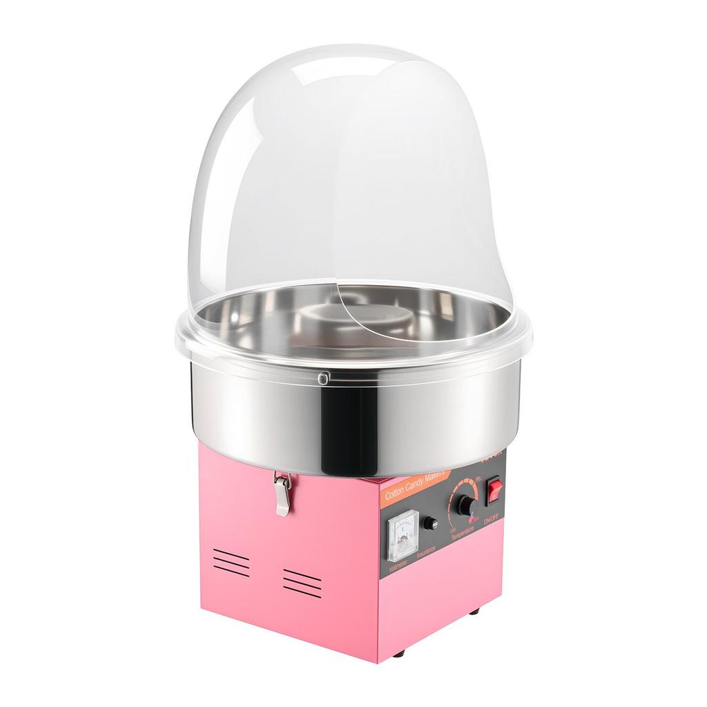 Electric Cotton Candy Machine, 1000W Electric Floss Maker With Cover, Commercial Cotton Candy Machine w/Stainless Steel Bowl & Sugar Scoop, Ideal for
