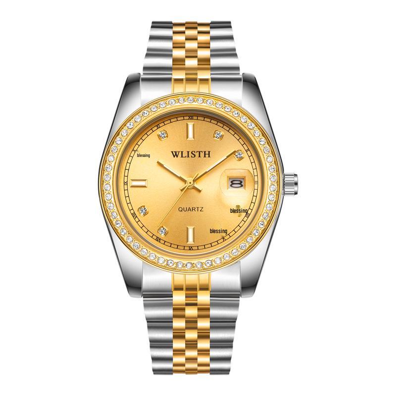 Brand Steel Band Couple Watches - Genuine Quartz, Waterproof Luminous