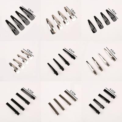 10PCS/Pack Women Black Rhodium Barrette Girl Gifts Hair Accessories DIY Hair Clips Kids Silver Adult