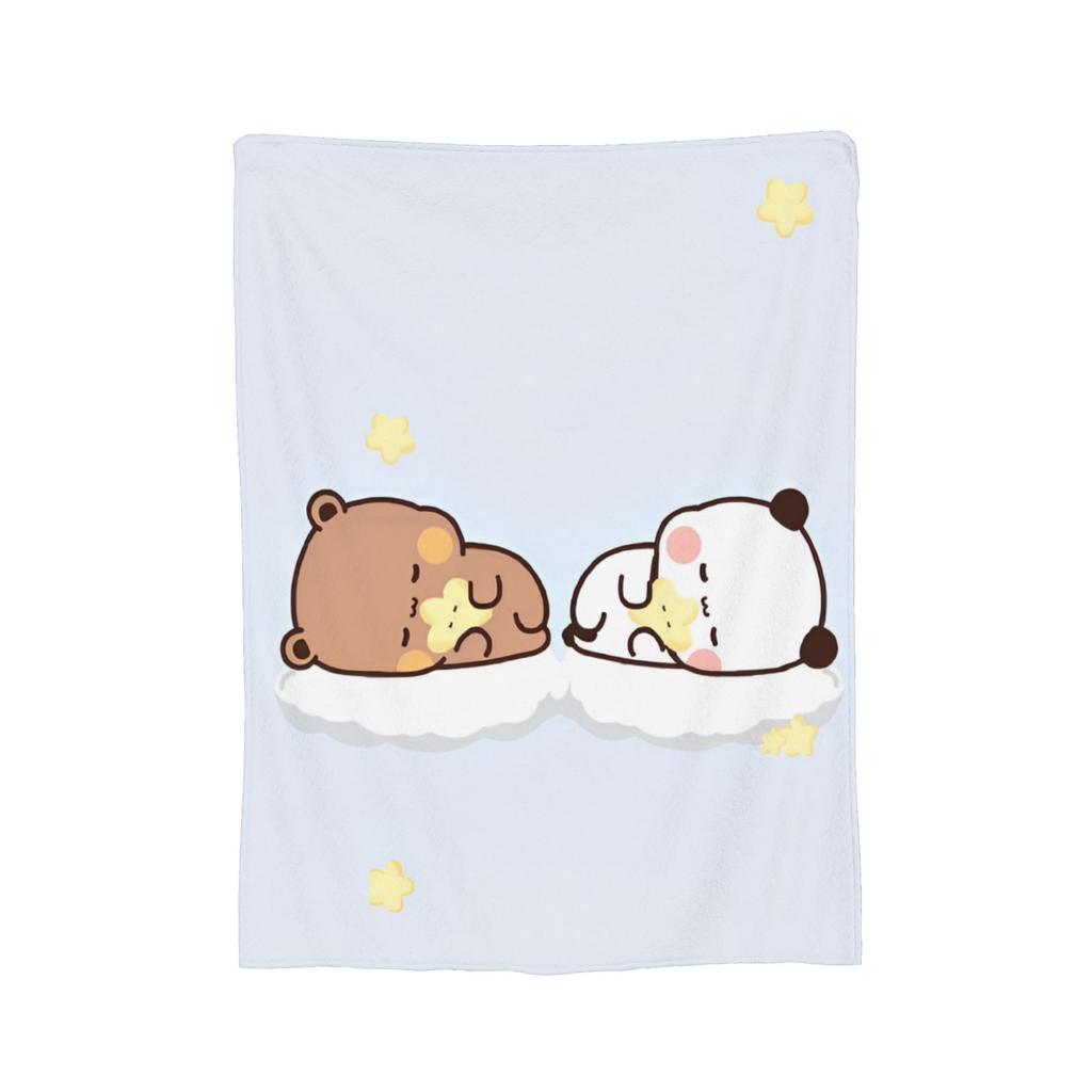 Bubu and Dudu Blanket Velvet Panda And Brownie Bear Couple Warm Throw Blanket for Bedding Couch Bed Rug