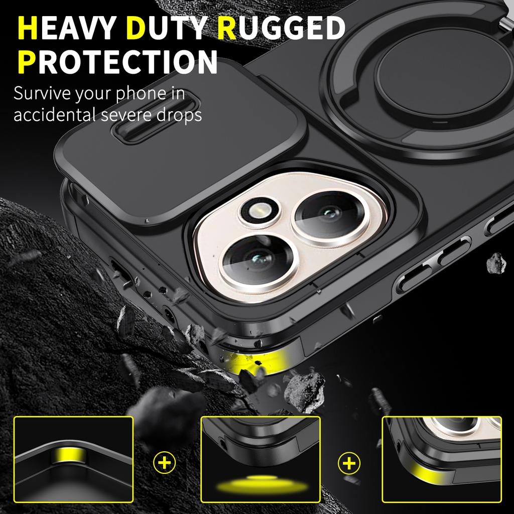 For Honor 400 Pro Slide Camera Protection Magnetic Stand Phone Case for Honor 400 Lite Defender Cover