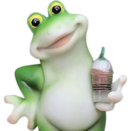 Miniature Frog Figurine Garden Drinking Frog Statue Planter Hugger Resin