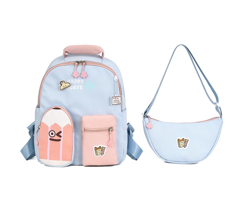 Schoolbag kindergarten schoolbag cartoon color matching middle and large class baby schoolbag preschool children backpack children's schoolbag