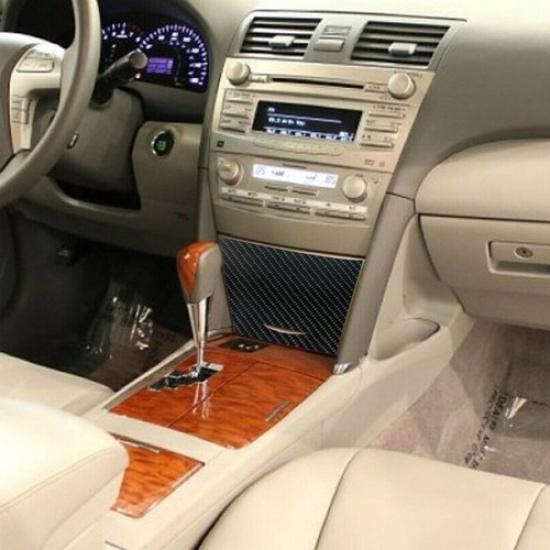Carbon Fiber Center Storage Box Panel Cover Trim Fit For Camry 2007-2011