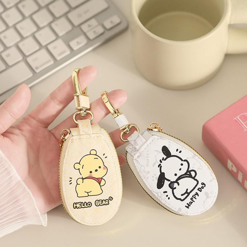 Winnie the Pooh Cheie Suport Chei Cheie Cheie Cheie Monedă Multifuncțional Mini Cheie Piele PU Fermoar Design Cheie Decorativ 2 Huse, Geantă, Husă, Suport, Acoperire,