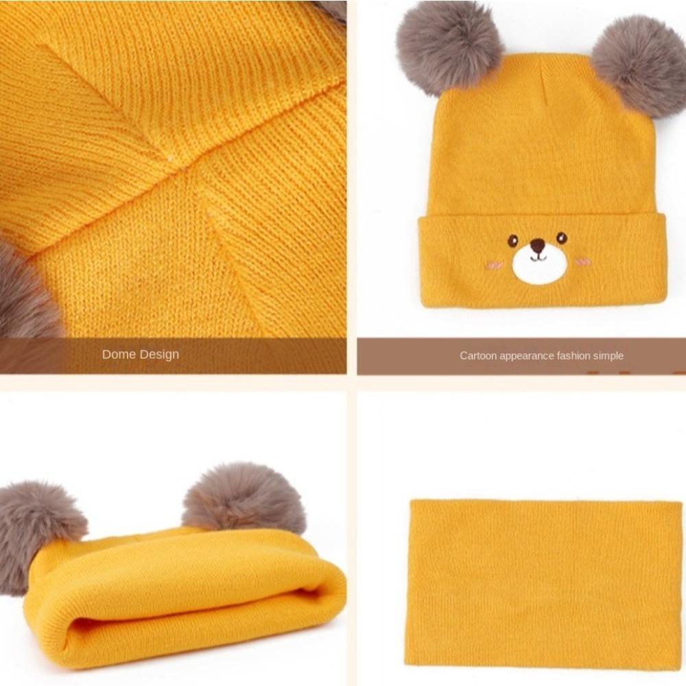 Embroidered Children's Hats 0-3 Year Old Hat scarf Set Cartoon Neck Gaiter Set  Unisex