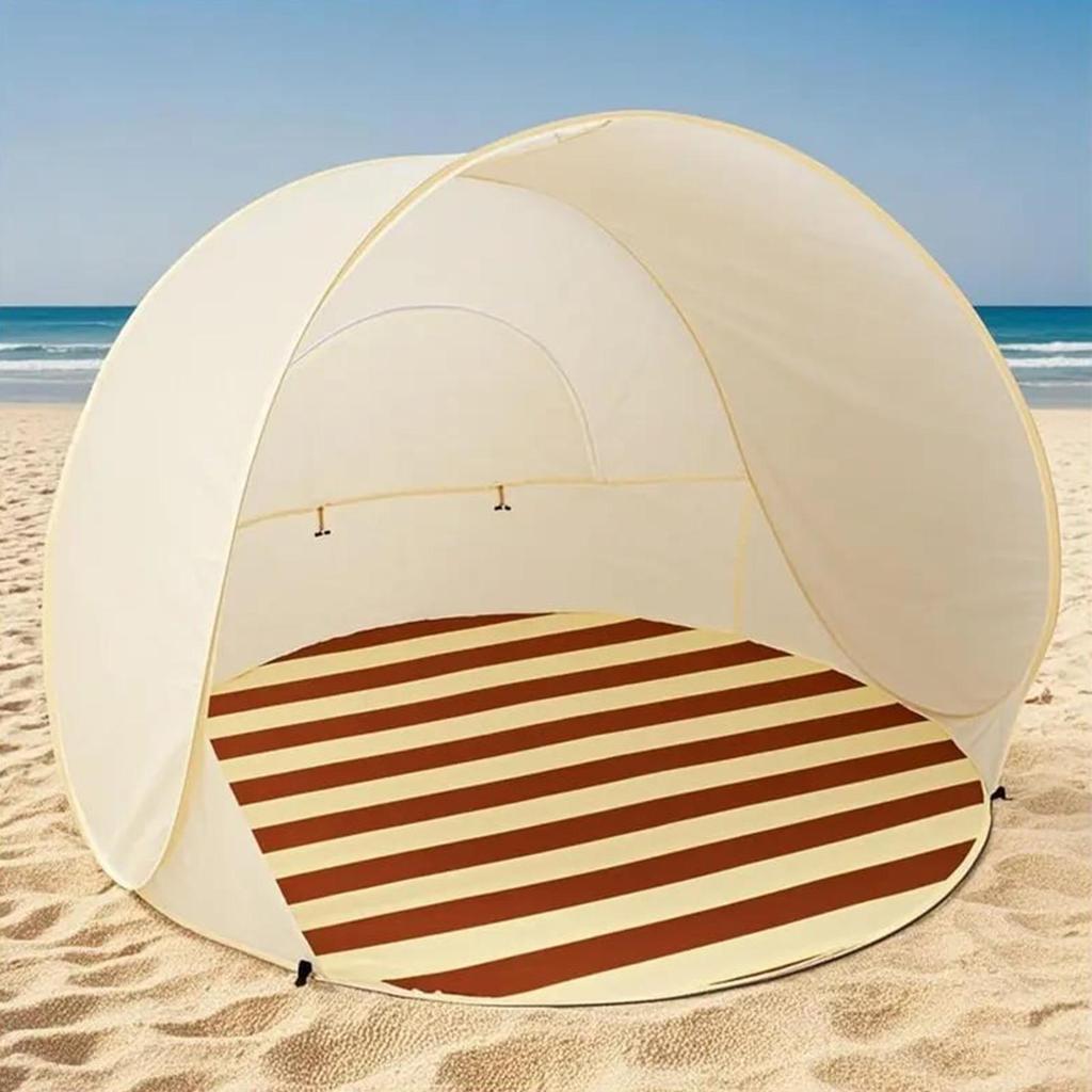 Tenda da Spiaggia Tenda Parasole 3/4 Persone Facile Pop-up Tenda Ombreggiante da Spiaggia con Finestra in Rete Ventilata per Campeggio all'Aperto Picnic Giardino