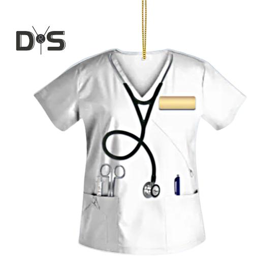 Nurse Uniform Shape Decoration Flat Acrylic Hanging Ornament Keyring Pendant Gift for Nurses Doctors Car Bag Decoration