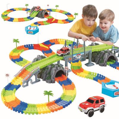 Children's DIY Electric Racing Car & LED Train Educational Toy Set