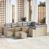 Garden Sofa Set with Cushions 12 Pcs Beige Poly Rattan