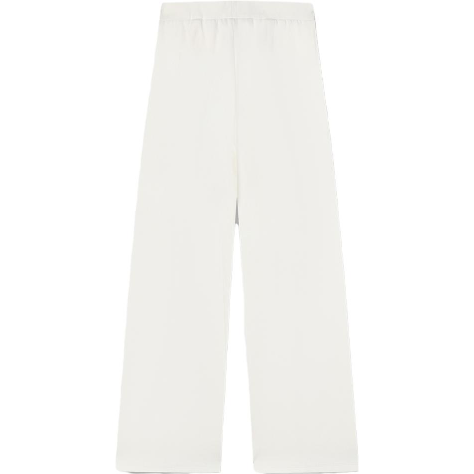 Fila FW23 New Knit Long Pants Simple Loose Commuter Wide Leg Casual Pants Women Bottoms Cloud-Mushroom-White F11W349603F-WT