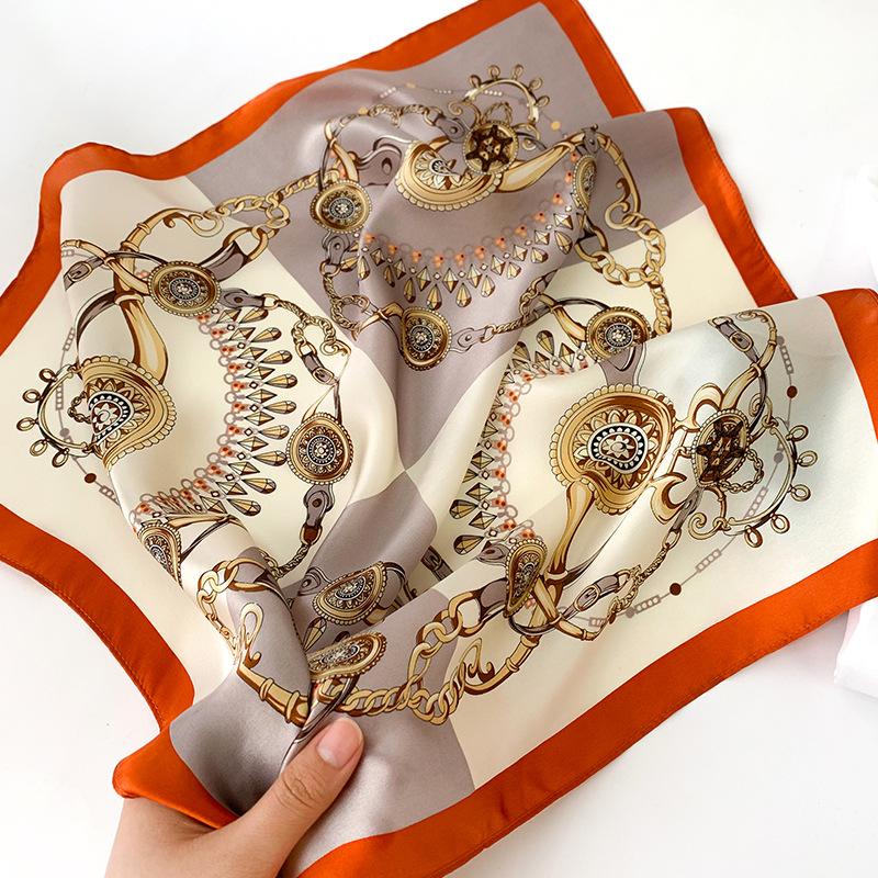 European and American Shield Fashion Spring and Summer 11 Silk Square Scarf Women's Multi-functional Decorative Mulberry Silk Scarf Small Silk Scarf