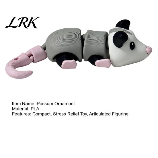 Tischtier-Dekoration Gelenkiger Opossum Fidget Toy, 3D-gedruckte Figur mit beweglichen Gelenken, Anatomisches Modell für Kinder Niedliches Opossum Stressabbau