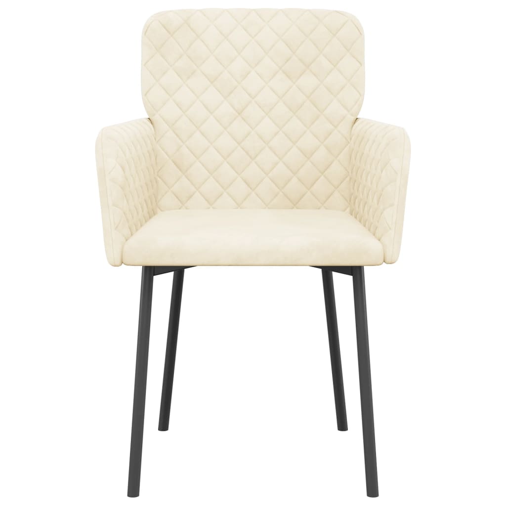 Dining Chairs 2 Pcs. Cream Velvet