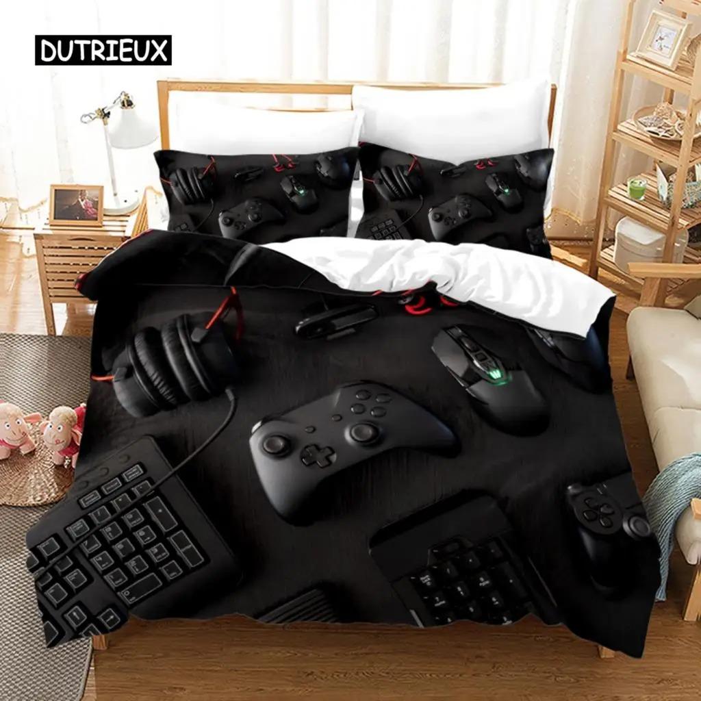 Gamepad Comforter Cover Gamer Bedding Set Teens Video Game Duvet Cover for Youth Kids Boys Modern Game Controller Bedspread