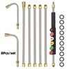 High-Pressure Water Machine Spray Gun Telescoping Rod Kit Stainless Steel Extension Pole with Nozzle for Wall Roof Floor Clean