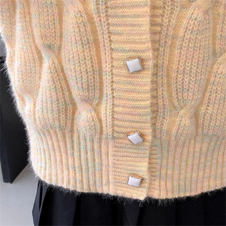 2024 Autumn Women's V-Neck Loose Knit Cardigan
