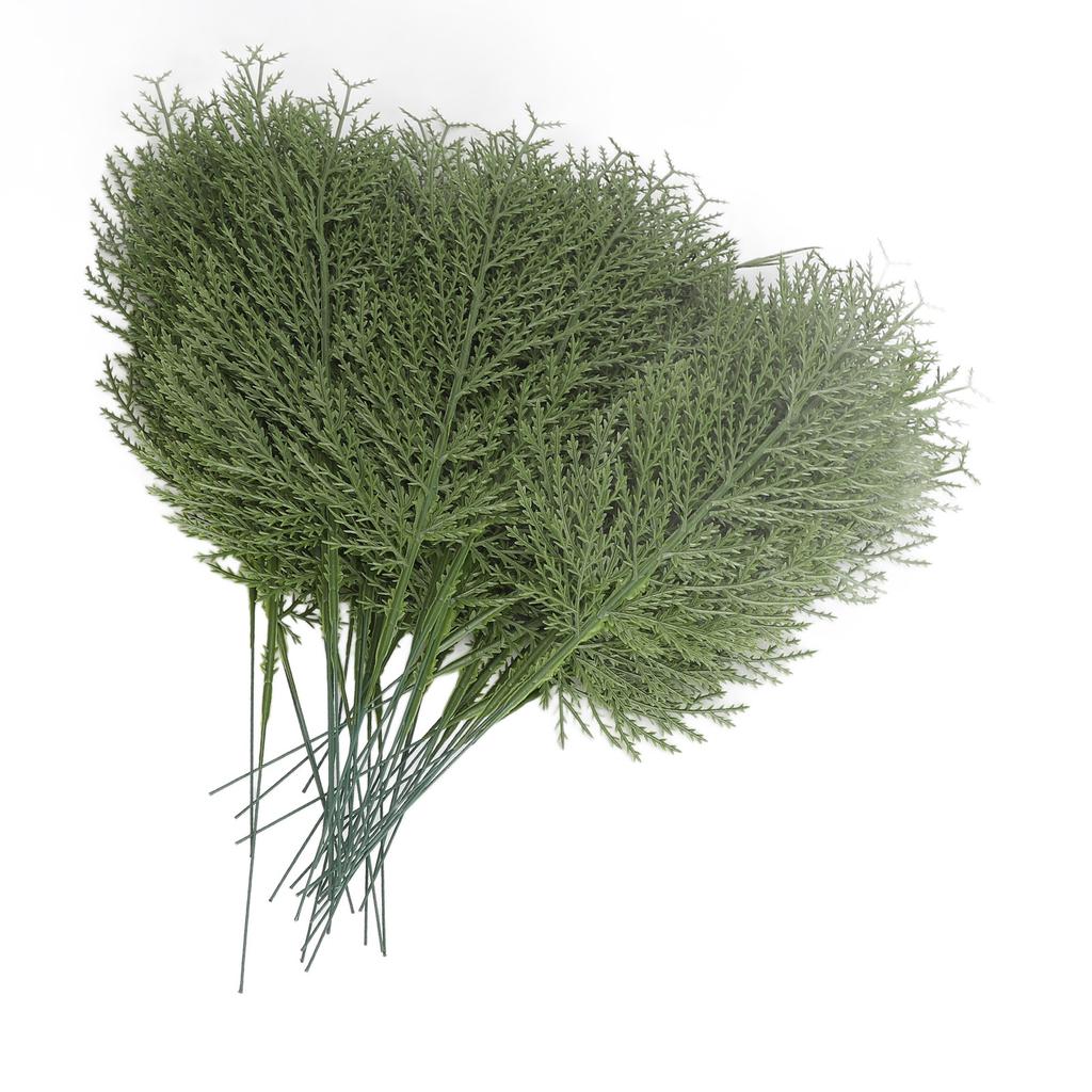 40 Pcs Artificial Pine Branches Fake Christmas Faux Cedar Stems Faux Pine Picks Stems for Christmas Trees Garlands Bouquets