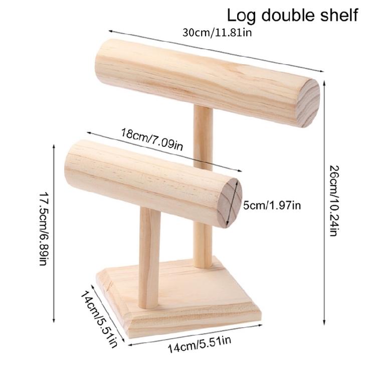 Stylish Wood T Bar Jewelry Holder Elegant Wood Jewelry Display Rack Storage Organizers for Bangles and Watches