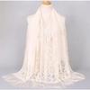 Elegant Women Cotton Polyester Floral Lace Scarf Shawl Tassels Party Wedding Lace Veil India Arab Muslim Hijabs Scarves