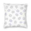Lilac White Big Flowers Daisy Square Pillowcase Polyester Linen Velvet Printed Zip Decor Home Cushion Cover