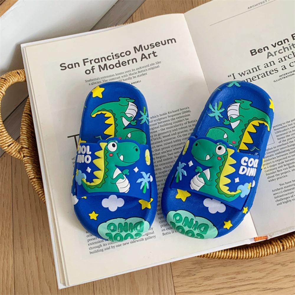 

Cartoon Cute Dinosaur Slippers Platform Children s Bathroom Sandals Vacation Travel EUR34-35 темно-синий