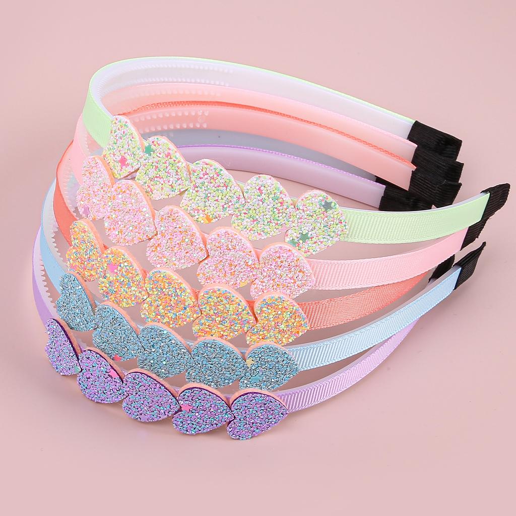 5PCS Glitter Star Headbands Girls Sparkly Heart Headbands Girls Flower Hairbands Children Kids Party School Hair Accessories