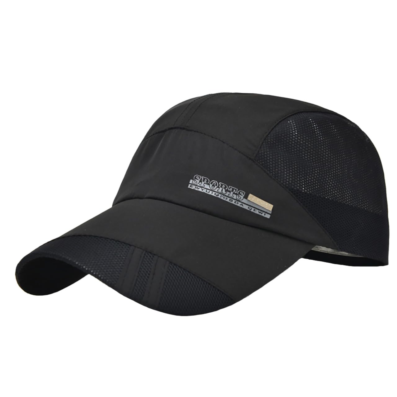 

Outdoor Mesh Simple CZA141 [White Fang] Hat, Quick-Drying Cap, Lightweight, Design, Men s, Women s, (Black) чорний