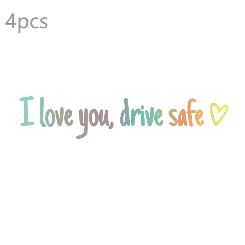 Drive Safe I Love You Rearview Mirror Decal - Waterproof Vinyl Car Mirror Sticker - Driving Safety Reminder Adhesive A6
