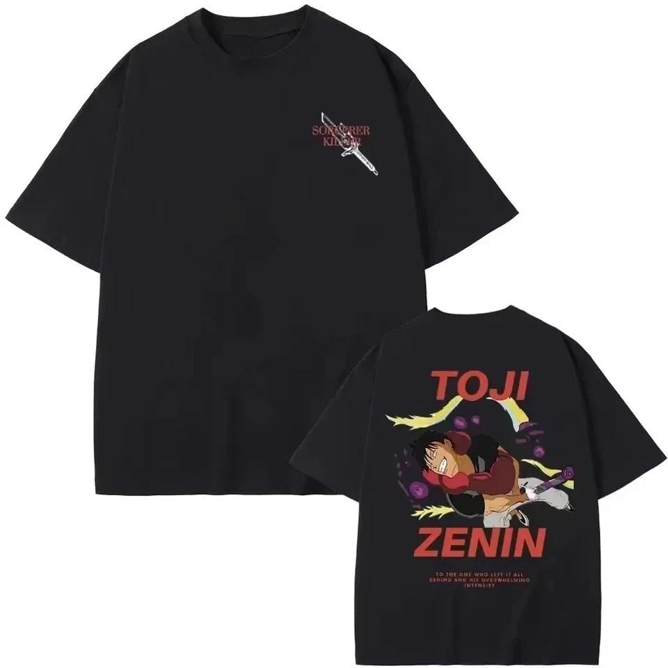 Anime Jujutsu Kaisen Toji Fushiguro Front Back Printed Tshirt Sorcerer Killer Unisexga Graphic Tee Harajuku Streetwear Cotton