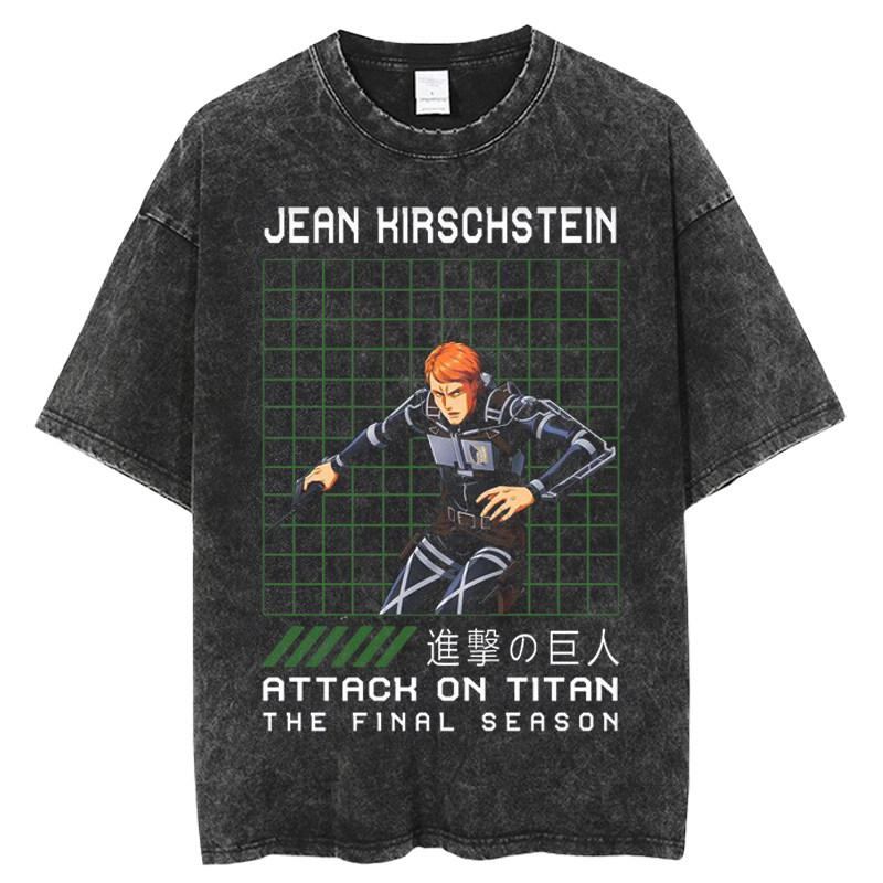 

Attack on Titan Levi Ackerman Printed Tshirt Mens and Womens Washed Tshirt High Quality Vintage Cotton Tshirt Harajuku Tops XL