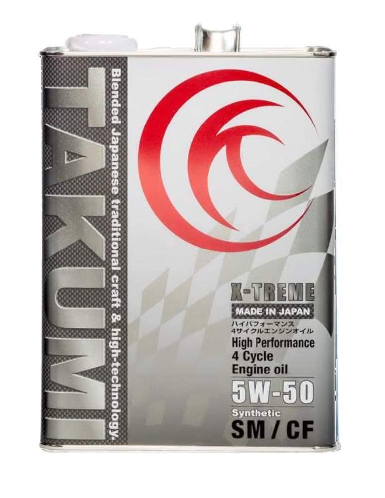 

TAKUMI Motor Oil 5W-50 Engine Oil, 4L, for 4-Wheel Gasoline and Diesel Vehicles, Synthetic Oil, Circuit Spec