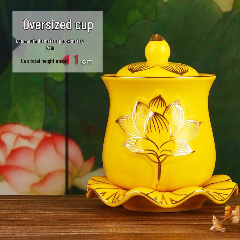 Keramische Opferbecher für Buddha, Guanyin und den Gott des Reichtums - Klein, Perfekt für Weihwasser und zum Anziehen von Reichtum.