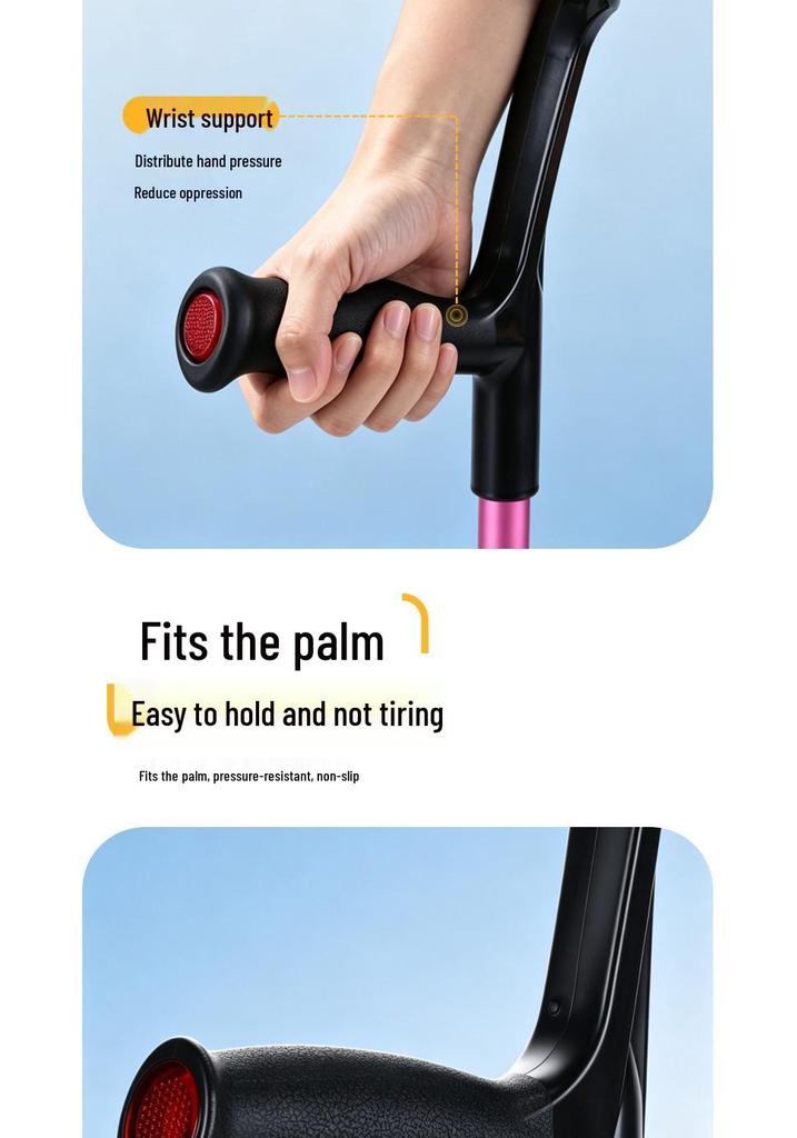 Foldable Non-Slip Double Elbow and Underarm Crutches