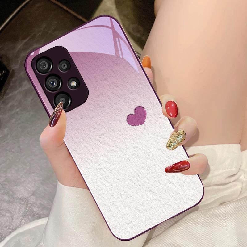 Beiwen Love Fioletowy Do Samsung Galaxy S10 4G S20 11E 30 S21 21Fe 22 S24 Pro S23 Ultra 5G S8 S9 Hartowane Szkło Etui na Telefon