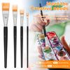 4 Pcs Artist Paint Brush Nylon Bristles Paint Brush Set Professional Flat Comb Painting Brushes Set for Watercolour Beginners
