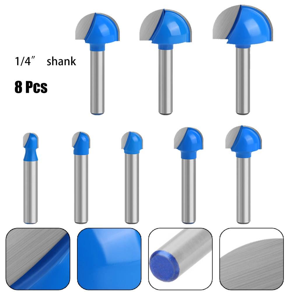 1/4 Shank Ball Nose Router Bits End Mill Round Cove Box Solid CNC Milling Bit